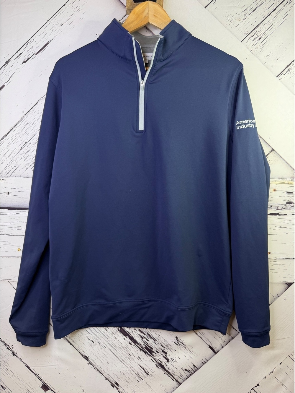 Peter Millar Luxury Navy Quarter Zip Performance Pullover Preppy Mens Medium
